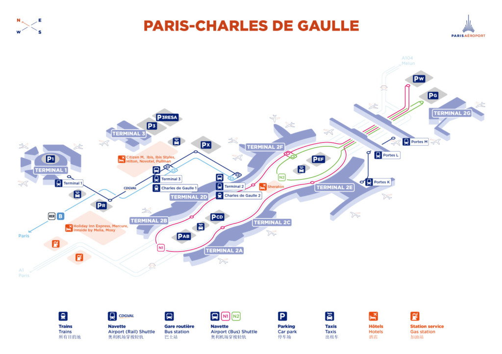 Charles de Gaulle Airport Map